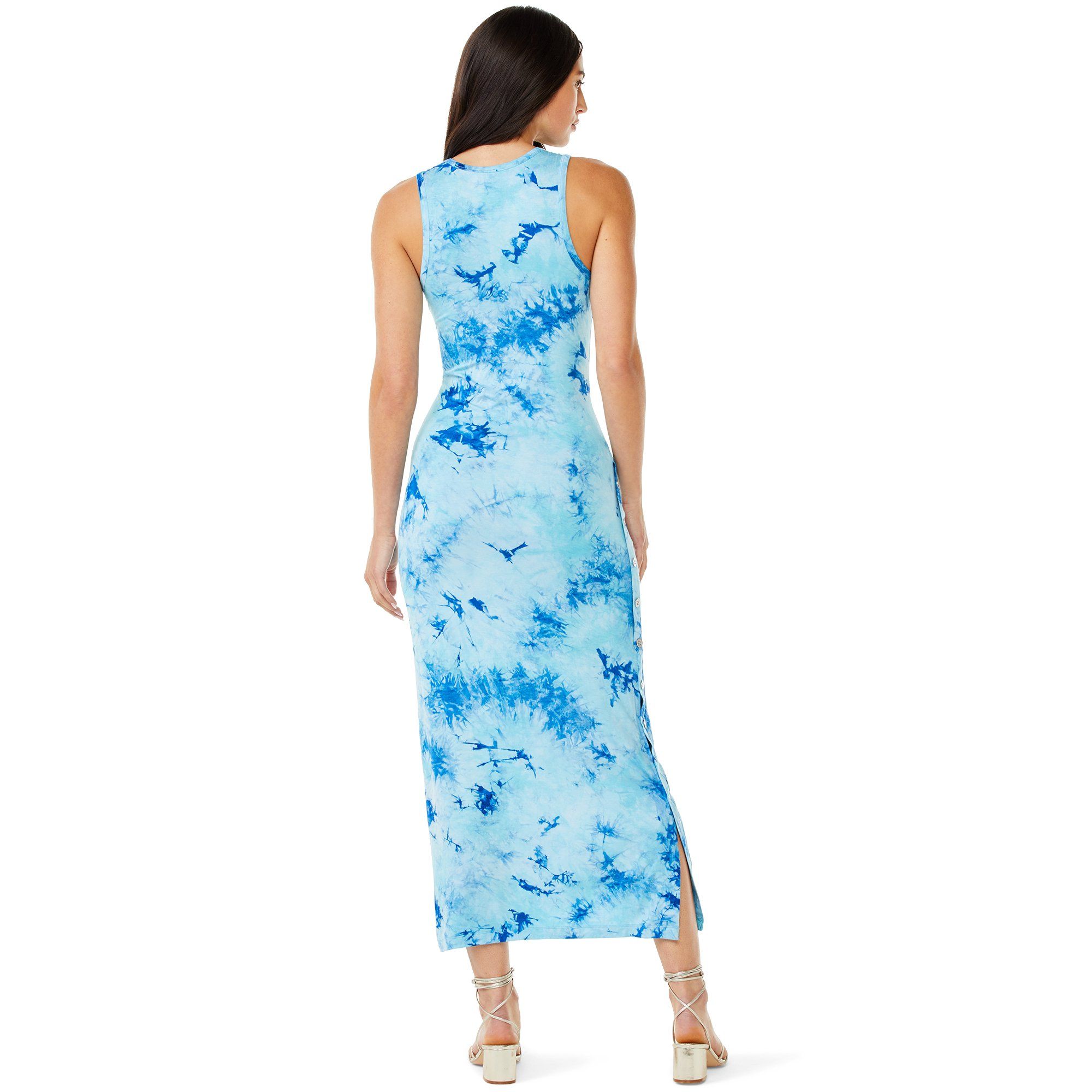 Sofia Jeans by Sofia Vergara Women’s Tie Dye Button Side Maxi Dress | Walmart (US)