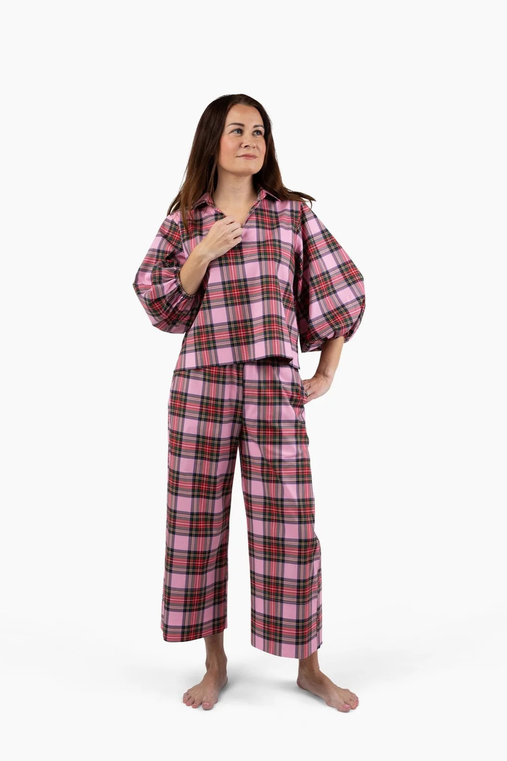 Take Pause Pant Set - Merry Plaid | Quiet Culture