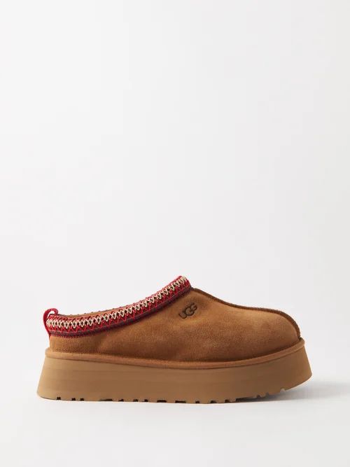Ugg - Tazz Shearling-lined Suede Platform Slippers - Womens - Chestnut | Matches (US)