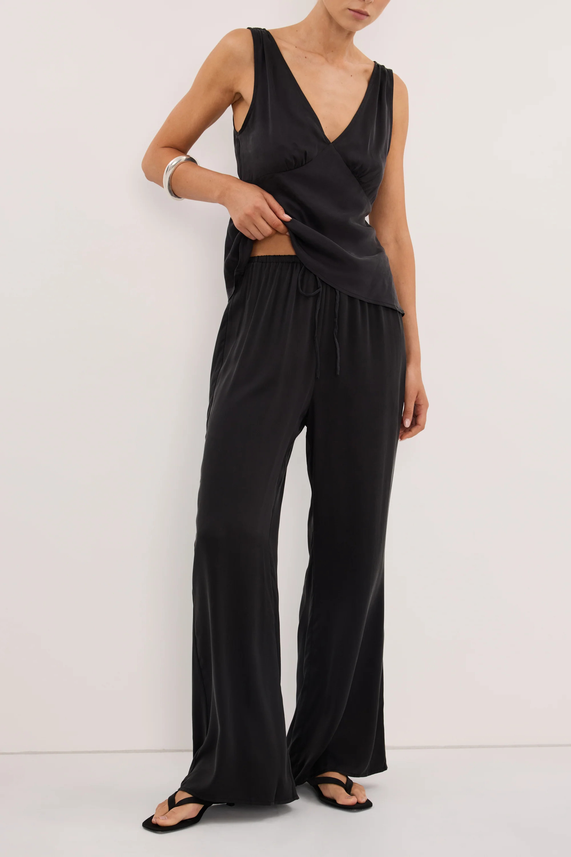 PIPPA BLACK SILK PANT | DISSH