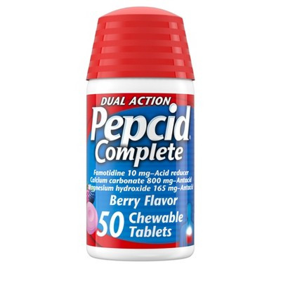 Pepcid AC Complete Dual Action Chewable Tablets - Berry Flavor - 50ct | Target