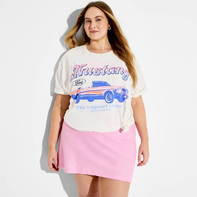 Women's Ford Mustang OS Short Sleeve Graphic T-Shirt - White 2X | Target