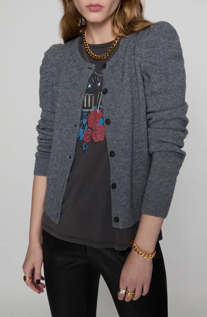 Rebecca Minkoff Janine Puff Shoulder Wool Cardigan | Nordstrom | Nordstrom