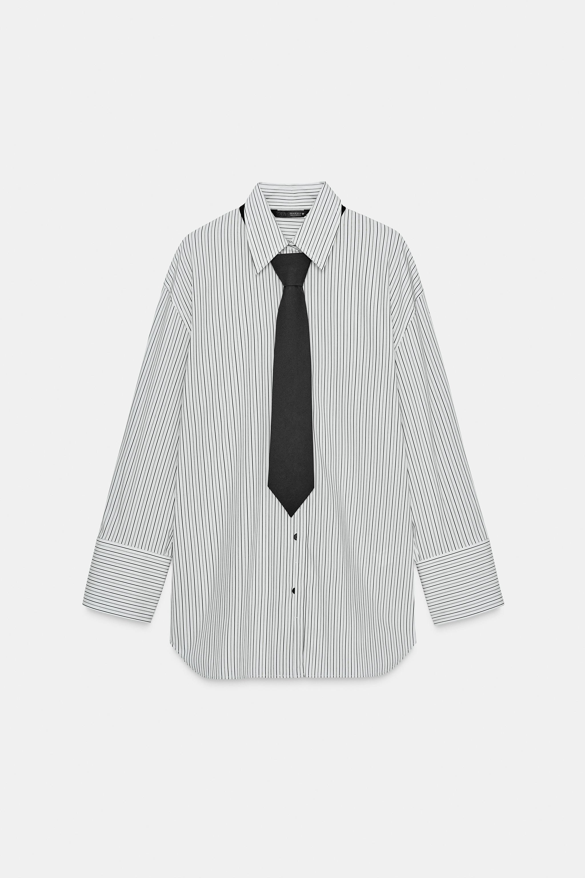POPLIN SHIRT WITH TIE | Zara Canada