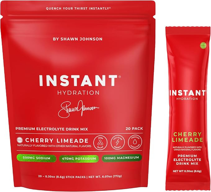 Instant Hydration Sugar Free Electrolytes Powder Packets - Shawn Johnson Cherry Limeade Electroly... | Amazon (US)