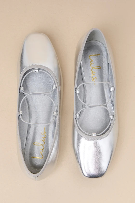 Lainny Silver Strappy Ballet Flats | Lulus