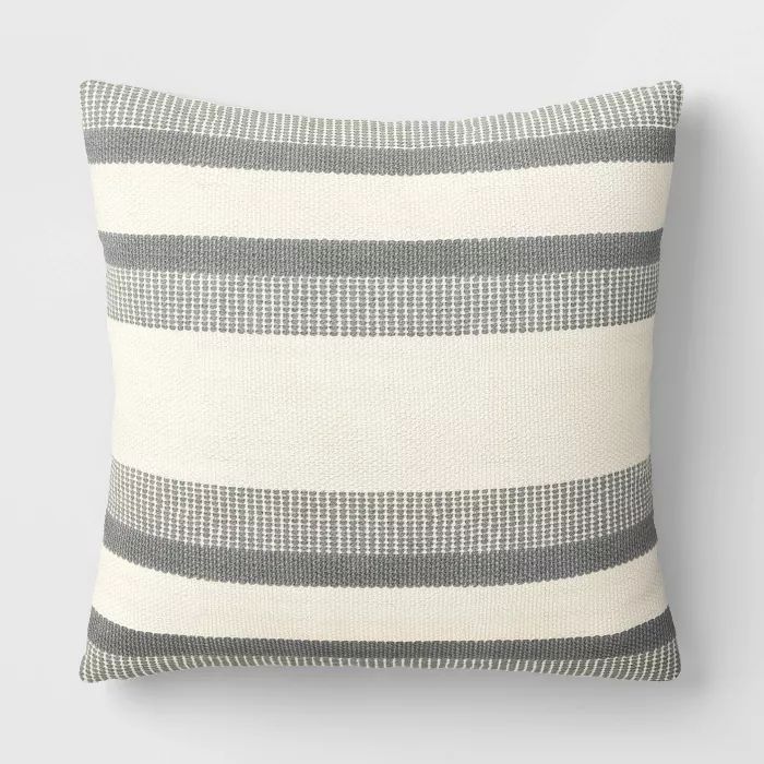 Outdoor Throw Pillow Stucco Gray Stripe - Threshold&#8482; designed with Studio McGee | Target