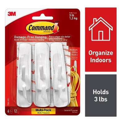Command Damage-Free Hanging Medium Utility Hooks with Adhesive Strips | Target