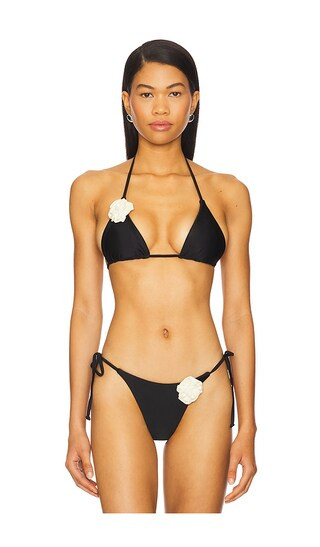 Sofia Bikini Top in Black & Cream | Revolve Clothing (Global)