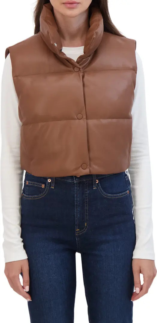 Crop Faux Leather Vest | Nordstrom Rack