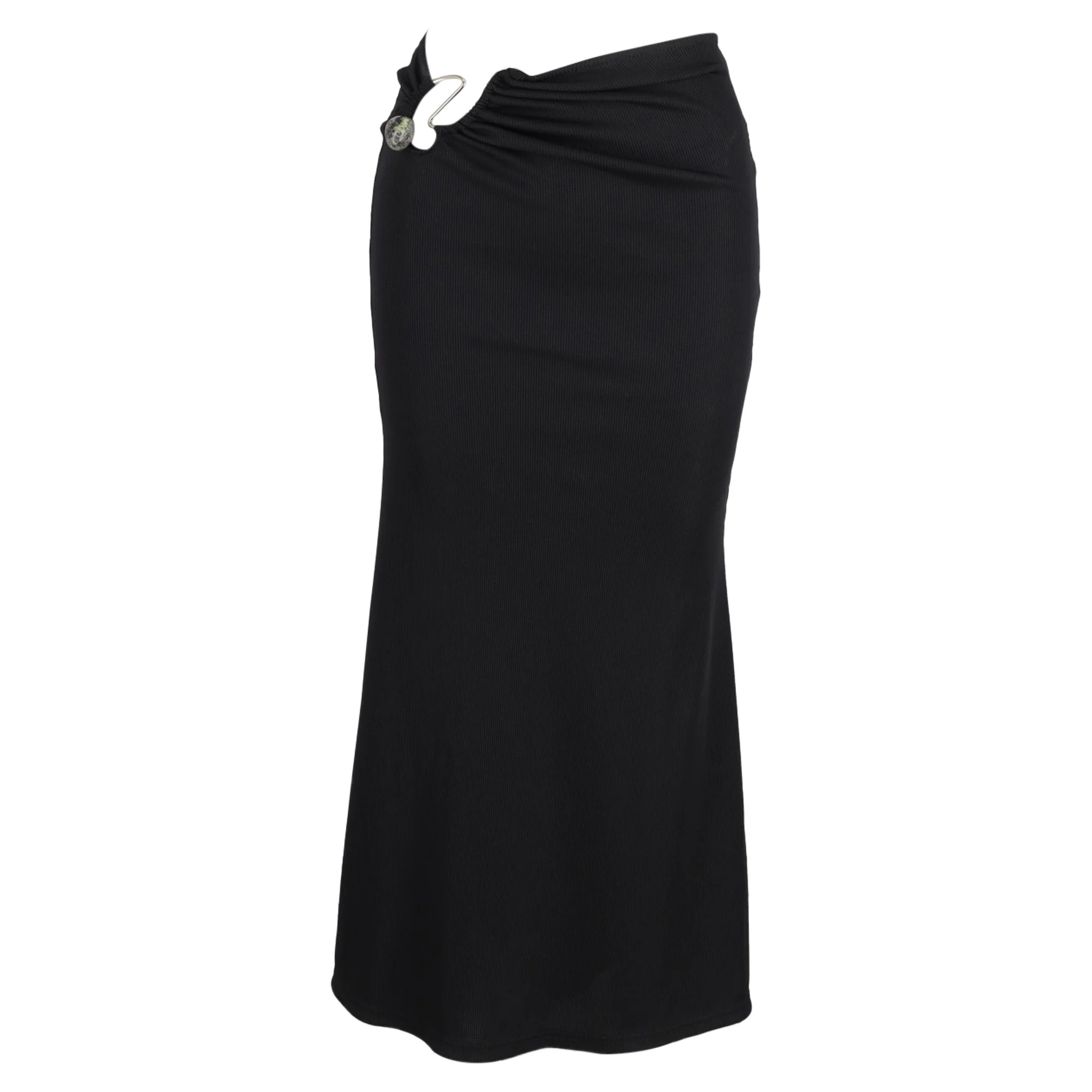 Christian Esber Embellished Cutout Jersey Maxi Skirt in Black Polyester | Shop Simon