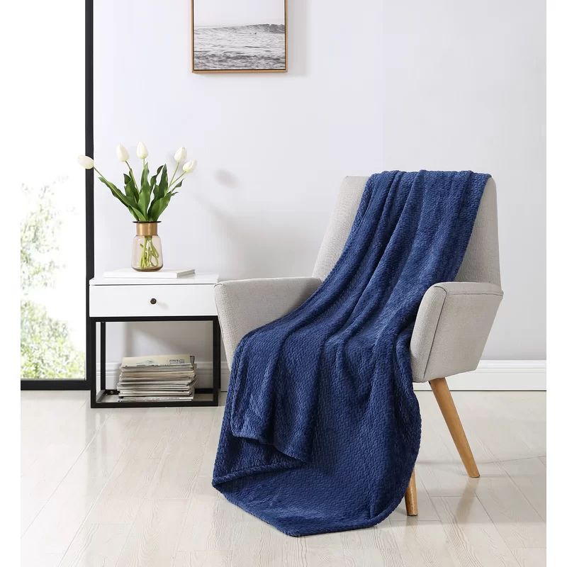 Olmito Ultra Soft and Plush Herringbone Fleece Throw | Wayfair North America