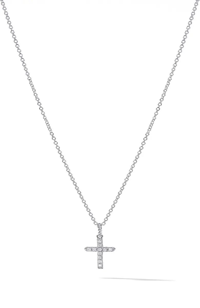 David Yurman Cable Collectibles Cross Necklace with Diamonds in 18K Gold | Nordstrom | Nordstrom