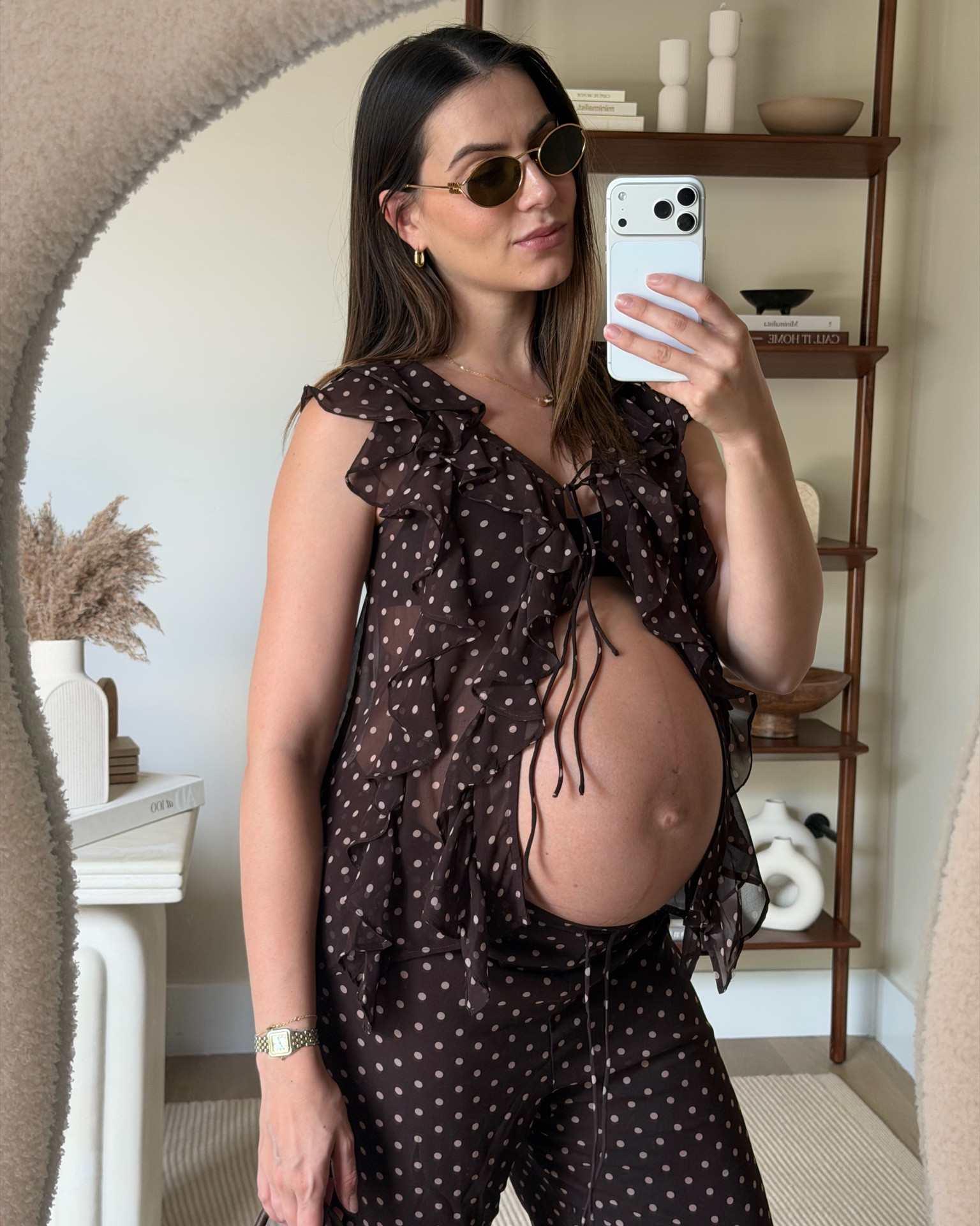 One more bump-friendly outfit because I couldn't resist this one. 🤎

This brown polka dot set isn't maternity, but it's so comfortable for the third trimester. The relaxed fit and stretchy waistband make it easy to wear as the bump keeps growing, while still looking chic and put together.

It's one of those outfits that's perfect for summer, vacation, brunch, baby showers, or even date night—and I love that I'll be able to wear it postpartum too.

Perfect if you're looking for third trimester outfits, bump-friendly outfits, non maternity pregnancy outfits, pregnancy wardrobe essentials, summer pregnancy outfit ideas, pregnancy fashion inspiration, or comfortable outfits for late pregnancy.

#LTKBump #LTKmomlife #LTKootd