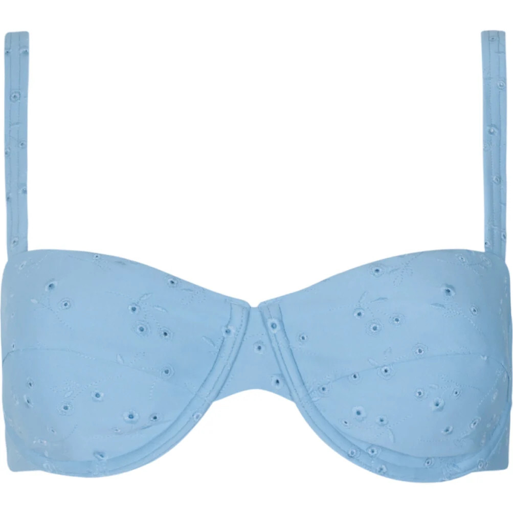 women's dusk blue eyelet cup bikini top | Maisonette