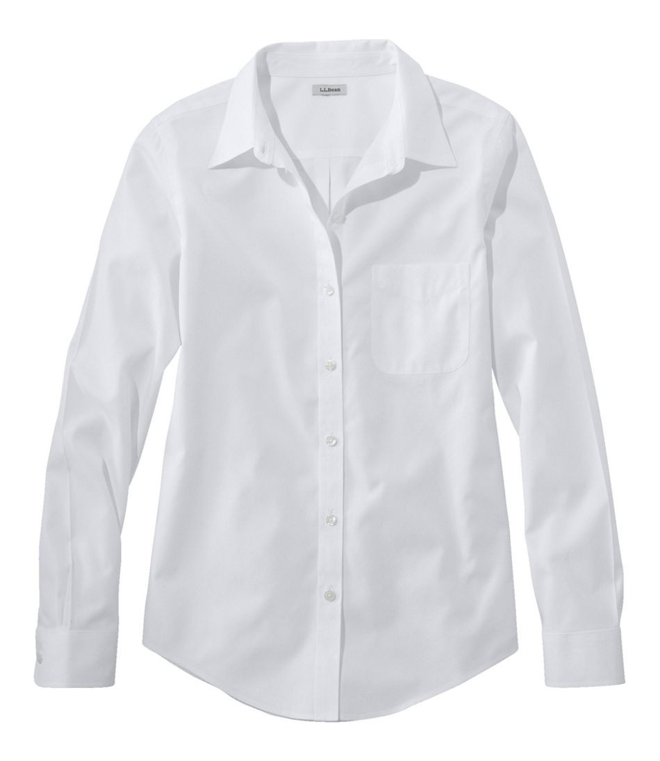Women's Wrinkle-Free Pinpoint Oxford Shirt, Long-Sleeve Relaxed Fit | Shirts & Button-Downs at L.... | L.L. Bean