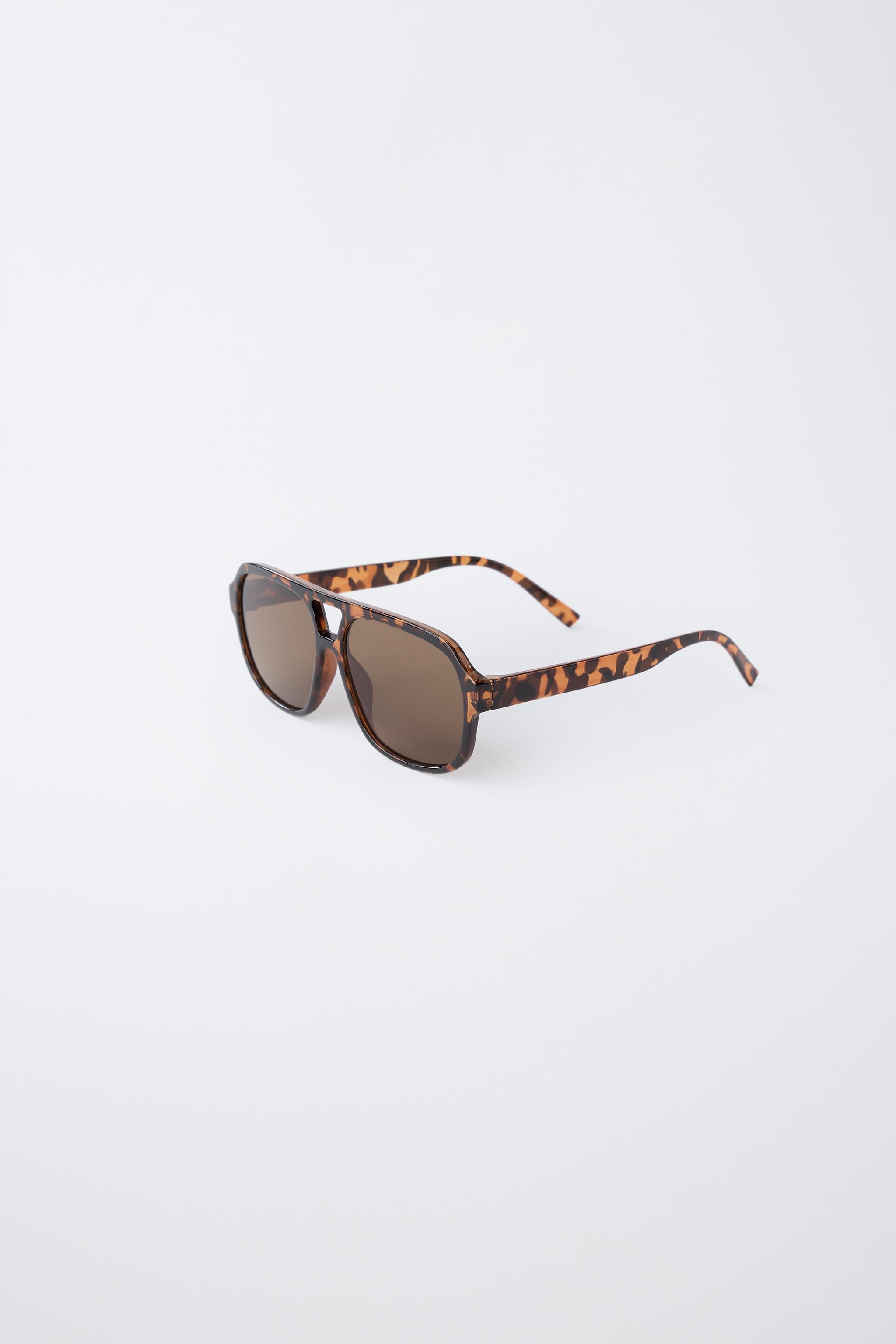TORTOISESHELL-EFFECT AVIATOR SUNGLASSES | Zara UK