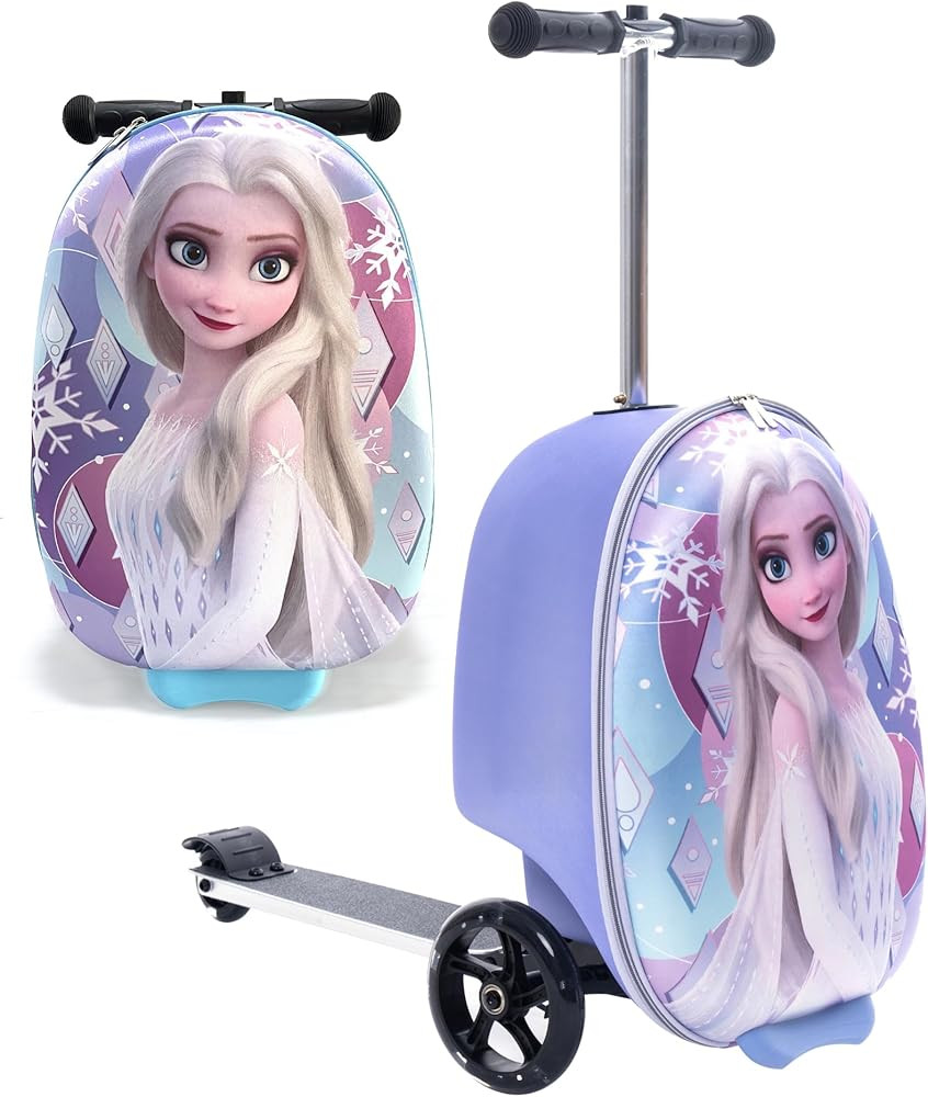 Fast Forward Frozen Scooter Suitcase for Kids – 18” Lightweight Disney Frozen Suitcase for Gi... | Amazon (US)
