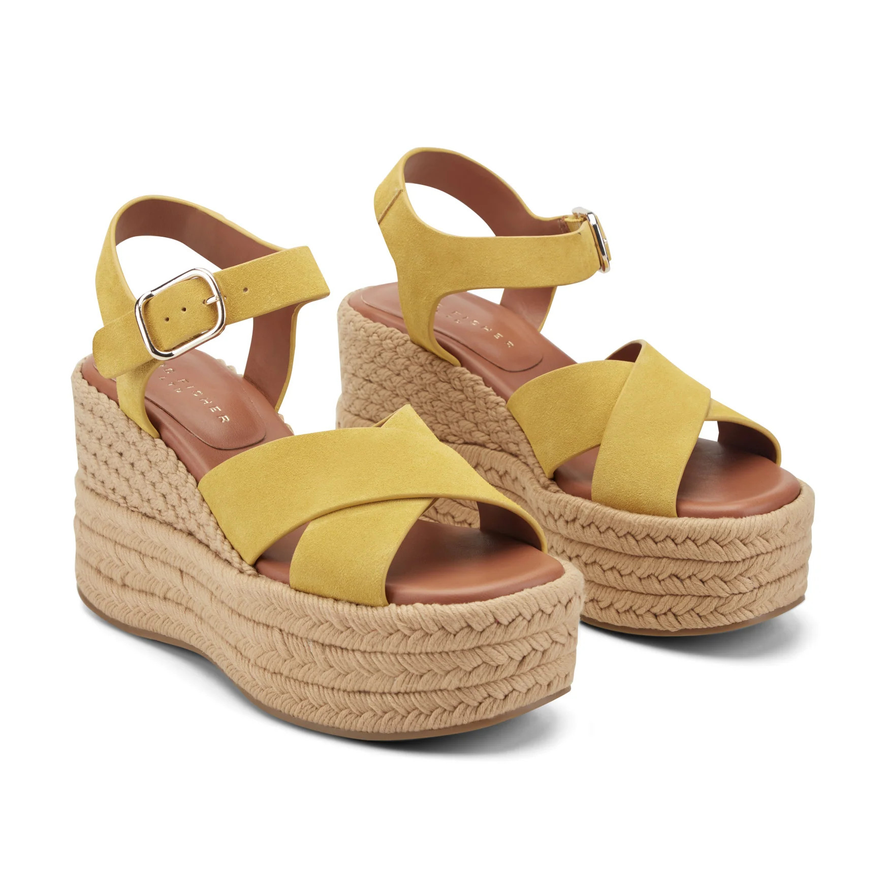 Women's Pasion Espadrille Wedge Sandal - Yellow Suede | Marc Fisher Footwear | Marc Fisher