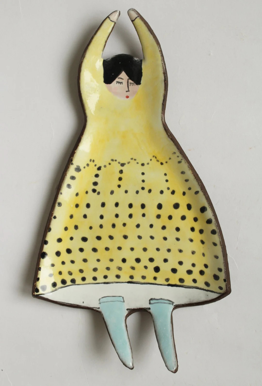 Dreaming Girl Cute Handmade Ceramic Plate, Ring Dish, Soap Dish, Spoon Rest MADE TO ORDER - Etsy | Etsy (US)