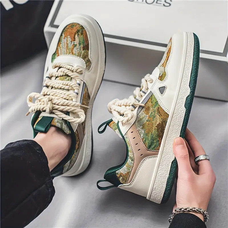 Breathable Forest Oil Style Paint Skate Shoes Men Casual - Temu | Temu Affiliate Program
