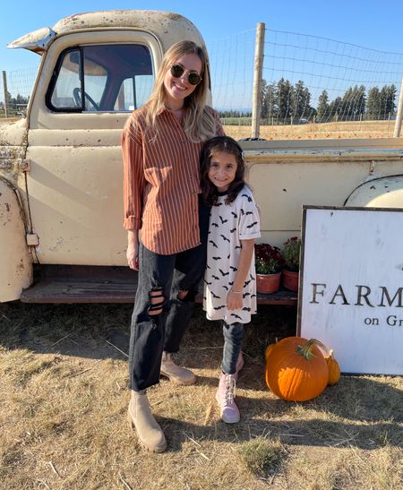 Fall pumpkin patch outfits 
Stripe button up
Black denim 
Platform boots 
Girls leggings 
Girls boots


#LTKunder50 #LTKstyletip #LTKfamily