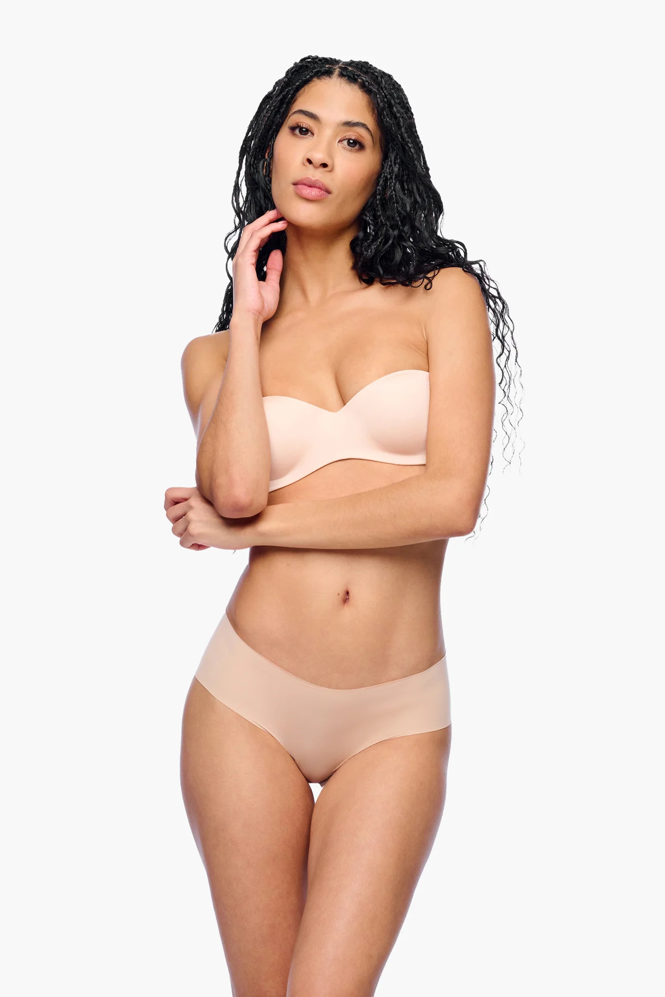 Cosabella Women's Free Cut Micro Cheeky Brief Underwear, Beige, Medium, Microfiber Hot Pant | Cosabella