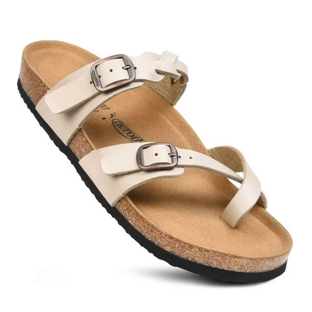 Aerothotic Women's Irenic Soft Footbed Strappy Slide Sandals - Walmart.com | Walmart (US)