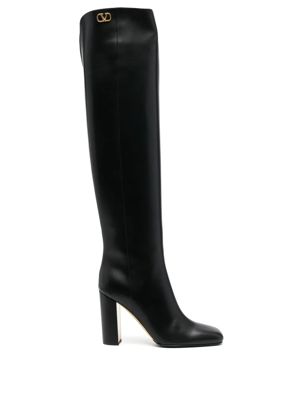 Valentino Garavani VLogo thigh-high 100mm Ankle Boots - Farfetch | Farfetch Global
