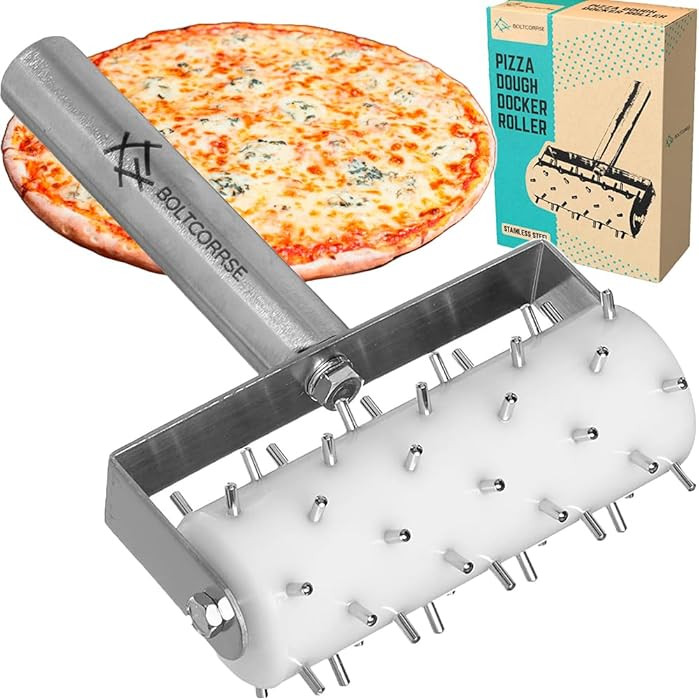 Professional Pizza Dough Docker Stainless Steel Pizza Roller with Spikes Pastry Dough Docker for ... | Amazon (US)