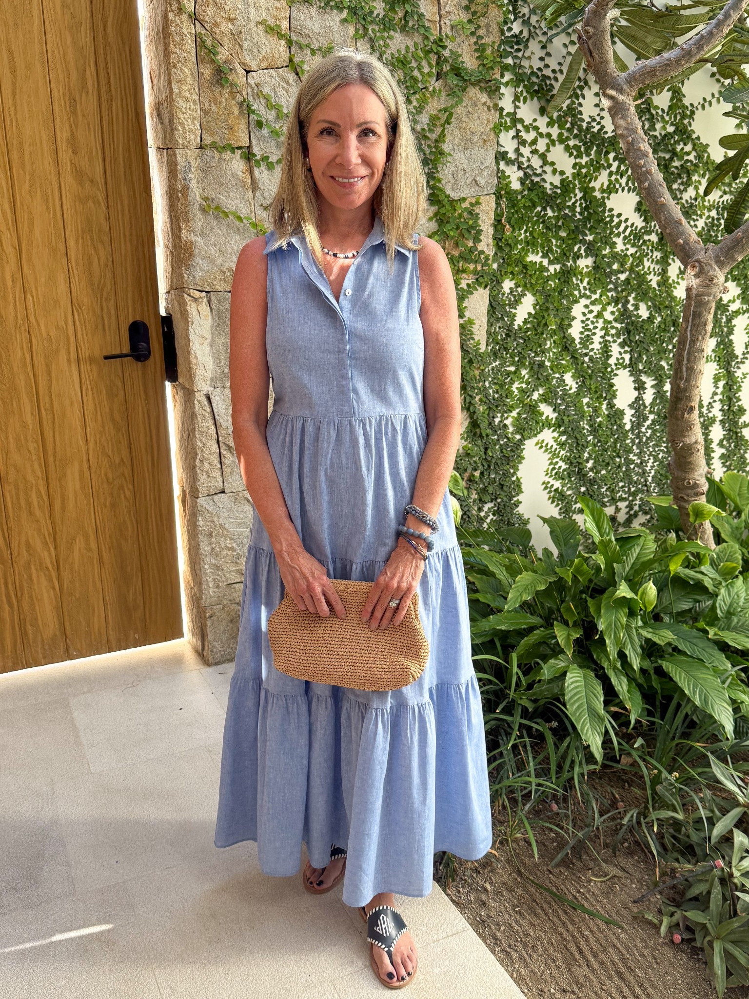Chambray anyone?! 🩵  I’m in love with this tiered, A-line dress that’s cute, comfortable and forgiving after a fabulous it’s-the-last-night-of vacation meal! 

#LTKStyleTip #LTKSeasonal #LTKOver40