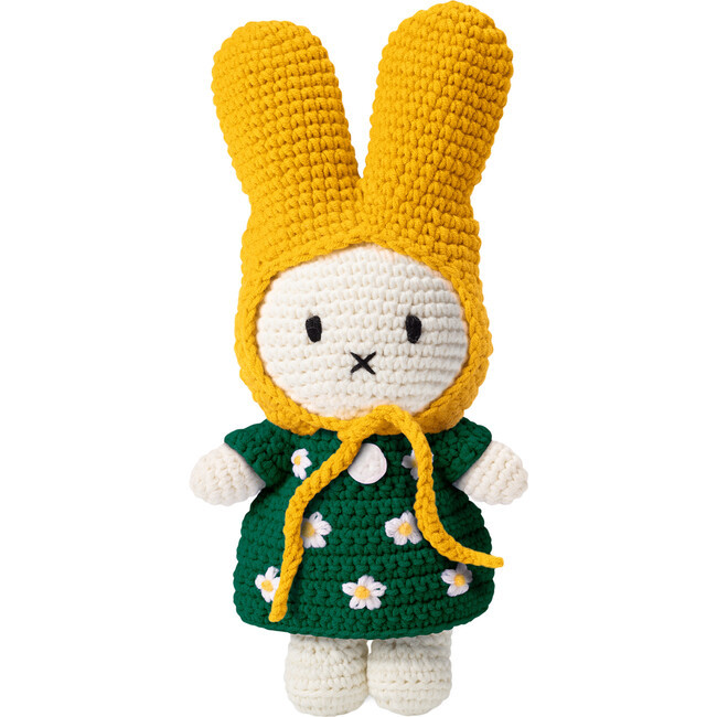Miffy Handmade And Her Green Flower Dress + Yellow Hat | Maisonette