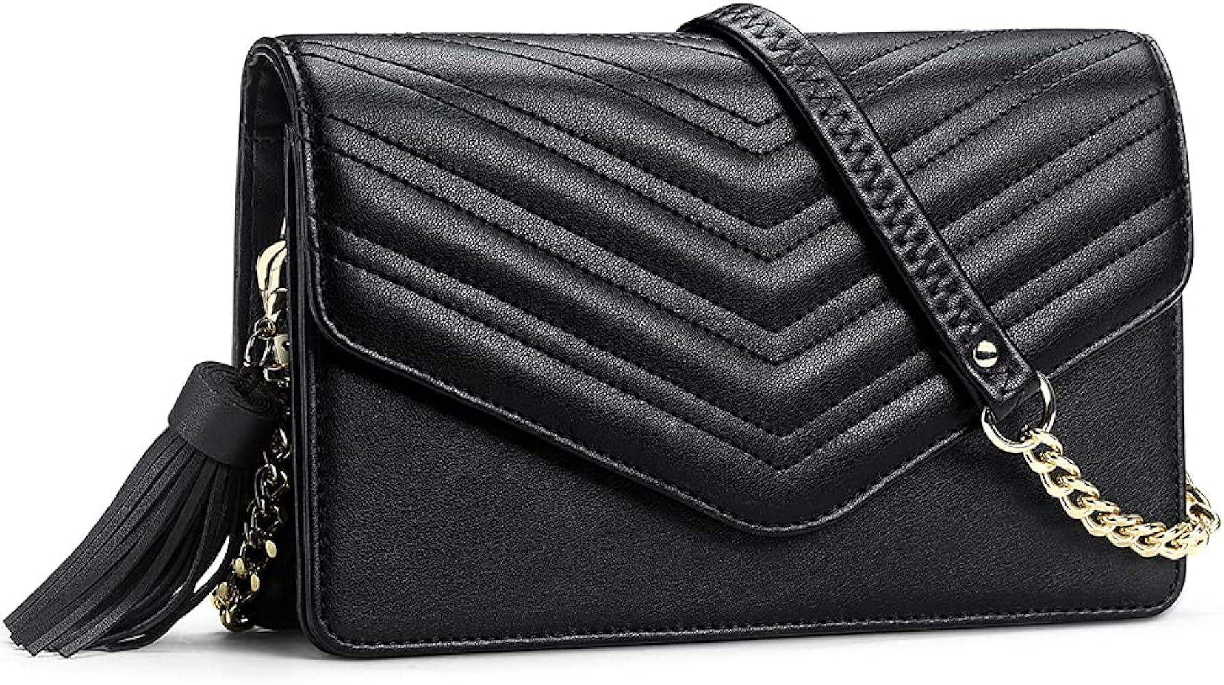 Peacocktion Small Quilted Crossbody Bags for Women, Shouler Handbags RFID Cell Phone Wallet Purse Cl | Amazon (US)
