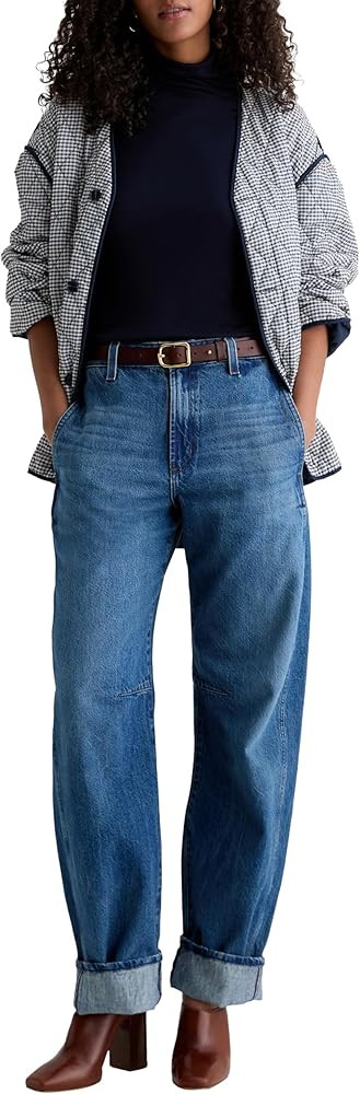 AG Adriano Goldschmied Womens Mercer High Rise Cuffed Barrel Jean | Amazon (US)