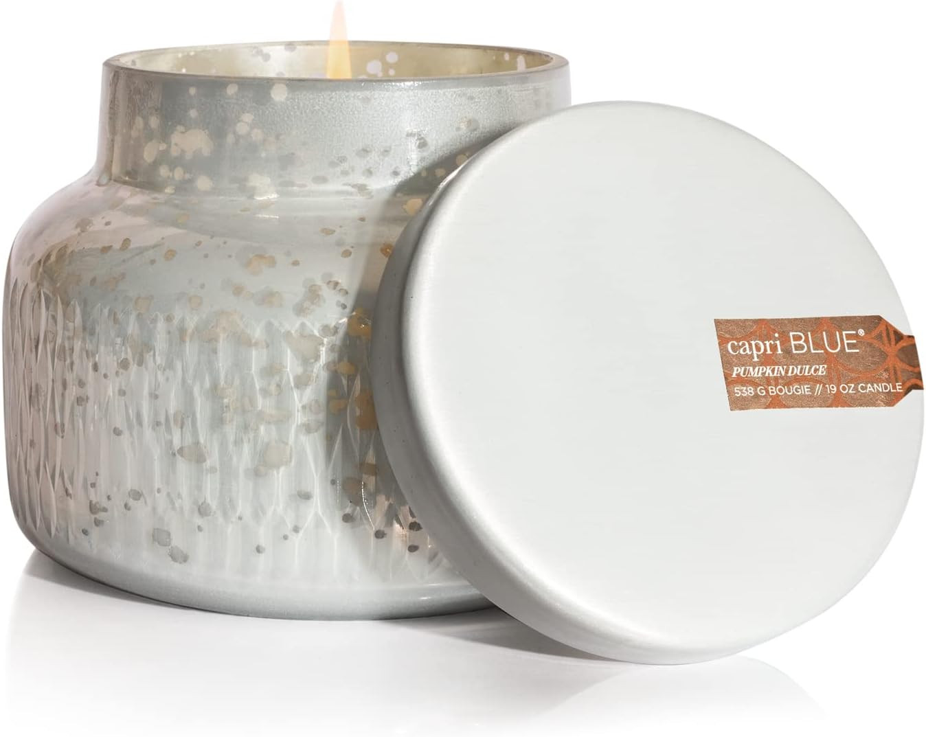Capri Blue Holiday Mercury Jar Candle - Soy Blend - Fall Candles for Home Scented with White Pumpkin, Nutmeg & Vanilla - Pumpkin Candle for Fall Decor - Signature (Pumpkin Dulce, 19 oz) | Amazon (US)