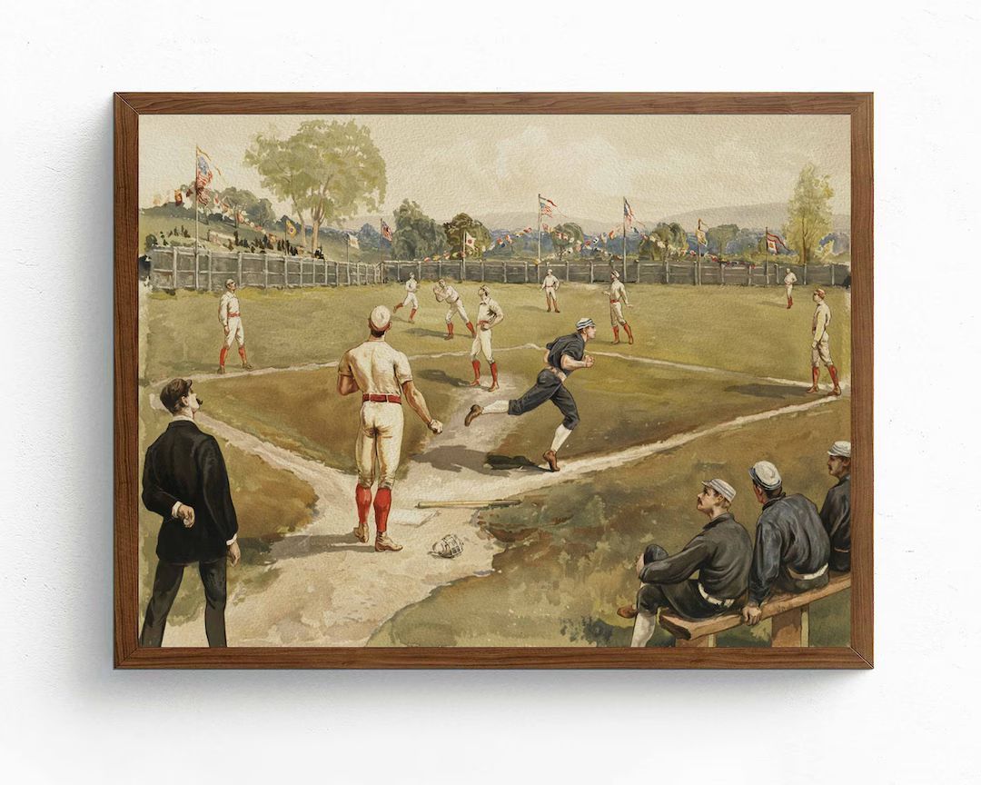 Baseball Print Vintage Prints Sports Poster Baseball Fan - Etsy | Etsy (US)