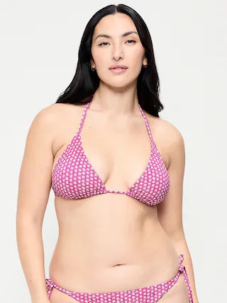 Pique Triangle String Bikini Swim Top | Old Navy (US)