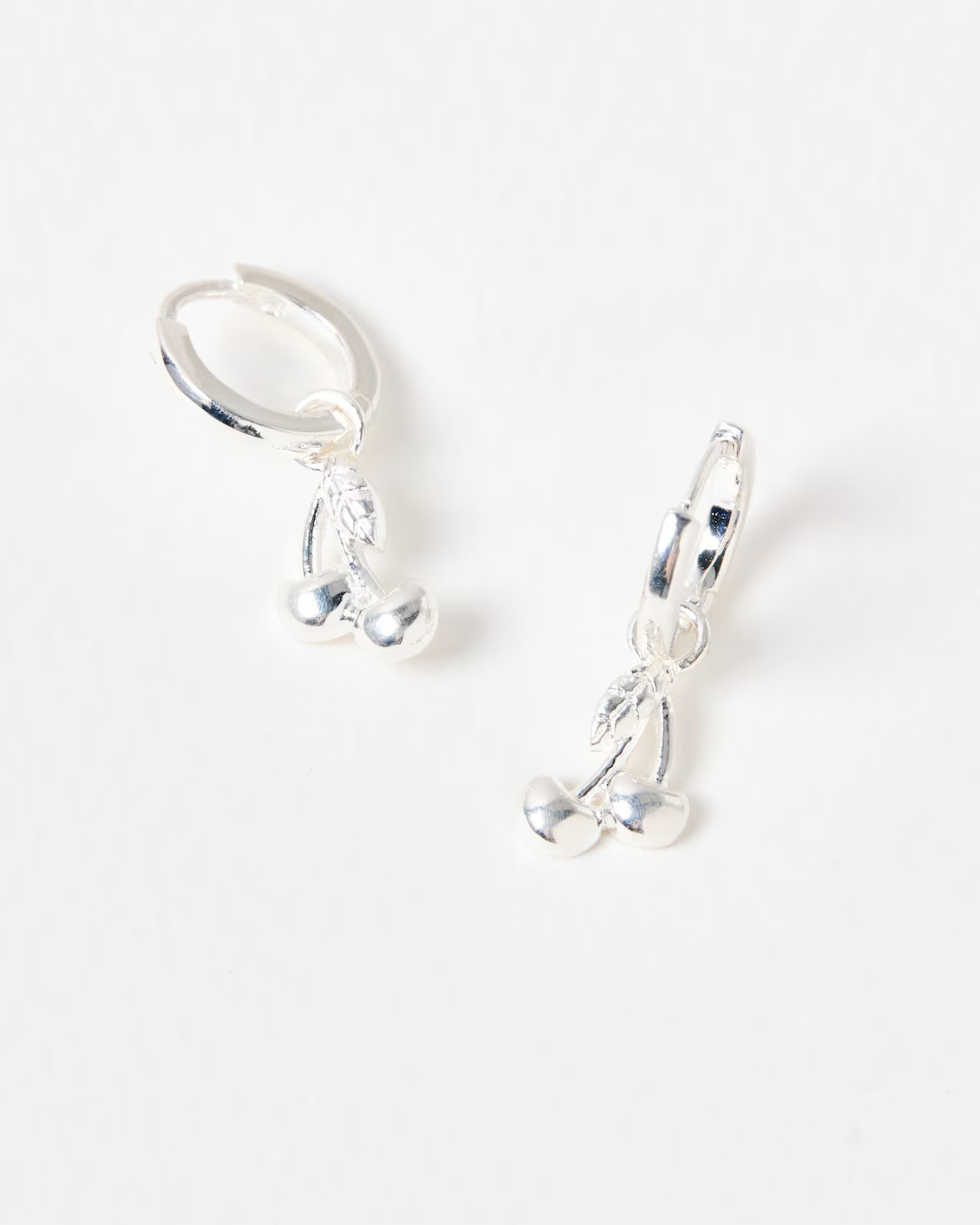 Cherry Silver Hoop Drop Earrings | Oliver Bonas | Oliver Bonas (Global)