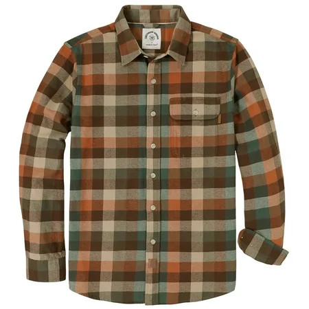 Dubinik®Mens Flannel Shirts Long Sleeve Flannel Shirt For Men Warm Casual Soft Cotton Button Down Plaid Mens Flannel Shirt | Walmart (US)