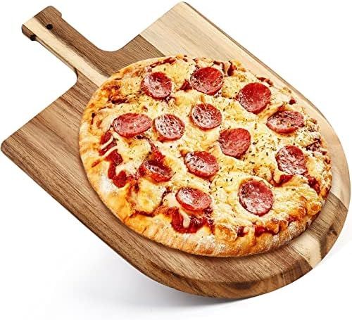 LotFancy Wood Pizza Peel , 17” x 12” Acacia Pizza Cutting Board with Handle, Pizza Spatula Pa... | Amazon (US)