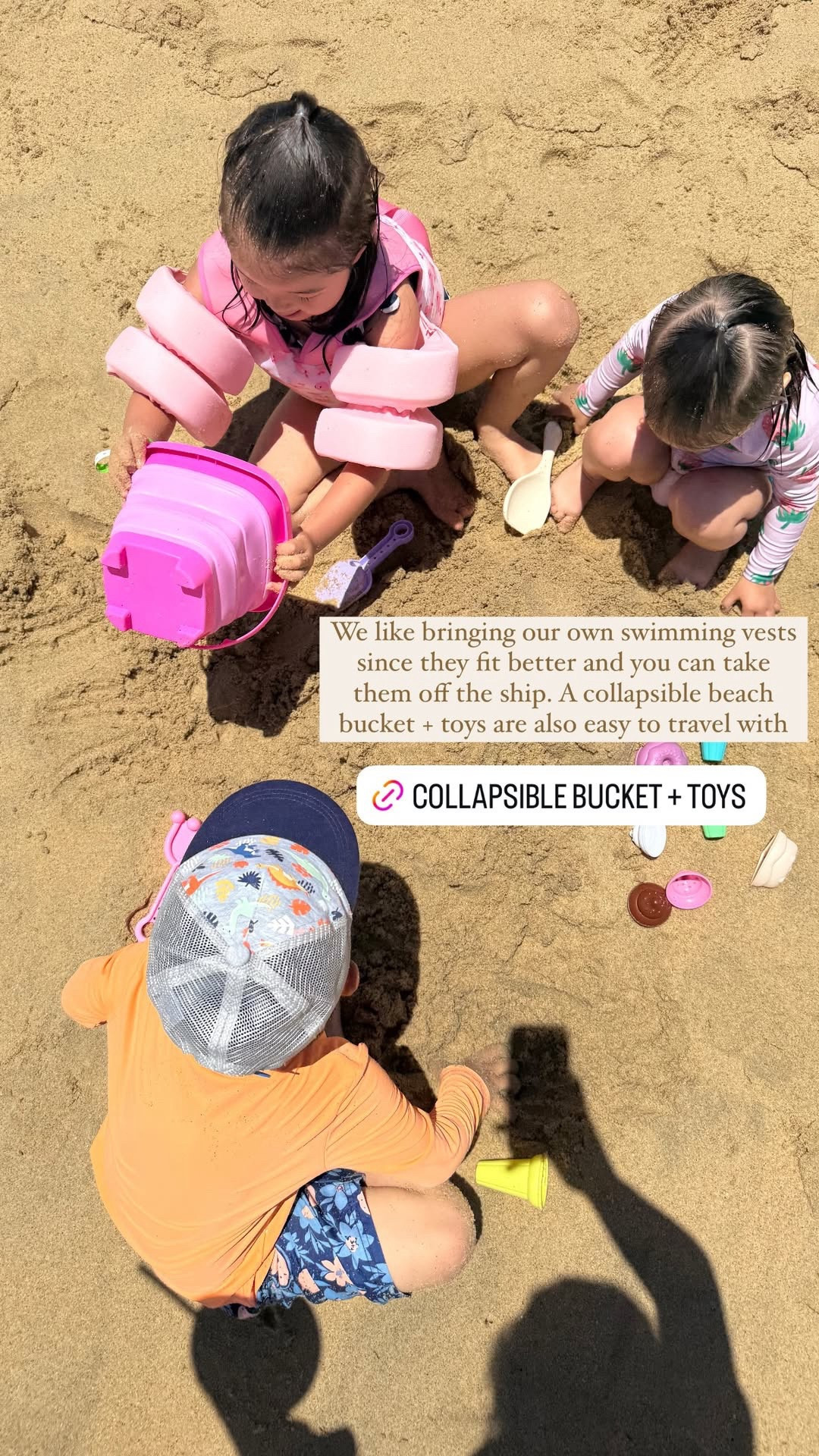 COLLAPSIBLE BUCKET + TOYS! We like bringing our own swimming vests since they fit better and you can take them off the ship. A collapsible beach bucket + toys are also easy to travel with


#LTKKids #LTKTravel #LTKSwim