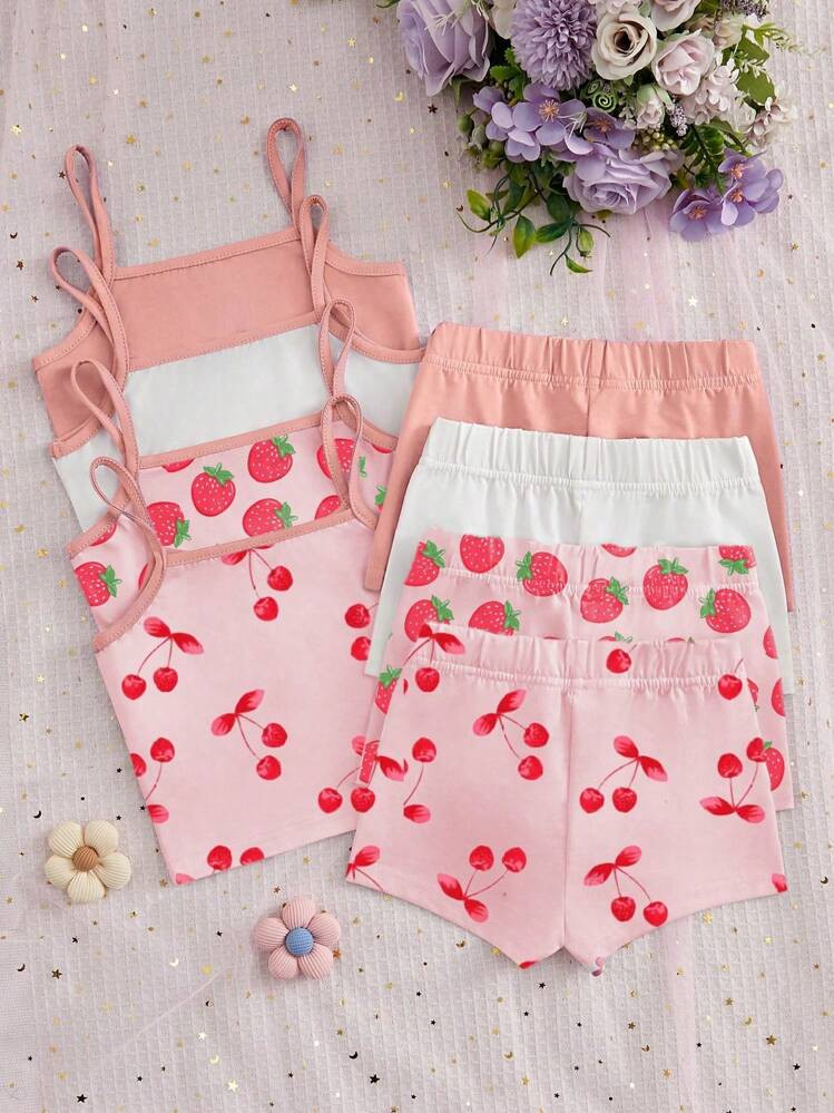 8pcs/Set Floral Print Camisole Underwear Set For Young Girls | SHEIN