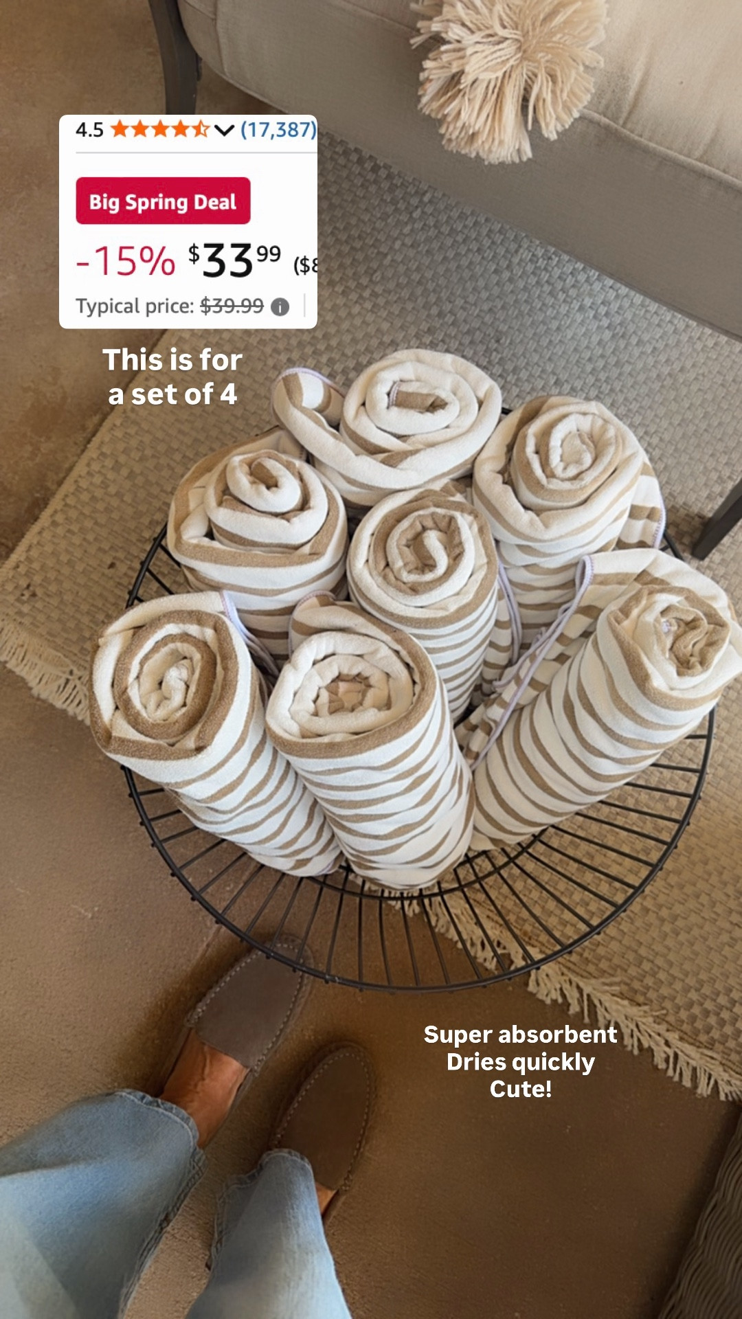 Super absorbent, dries quickly! Set of four microfiber, large towels, we use for the pool 

Amazon spring sale 

#LTKOver40 #LTKSwim #LTKSaleAlert