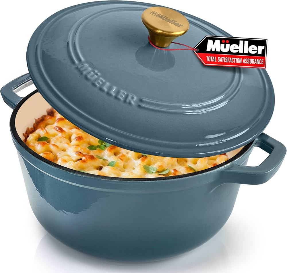 MÜELLERHOME 6 Quart Enameled Cast Iron Pot Dutch Oven, Heavy-Duty, Oven-Safe up to 500° F & Acr... | Amazon (US)