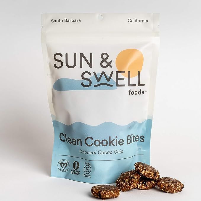 SUN & SWELL FOODS Plant Based Cookie Bites (Oatmeal Cacao Chip) - Large Bag | Organic Date & Cash... | Amazon (US)