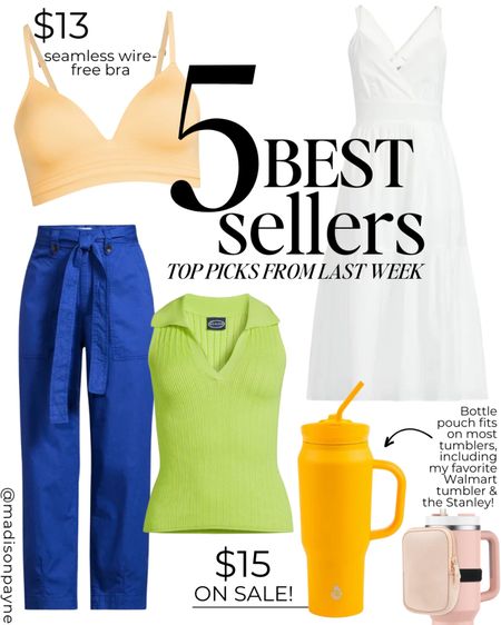 Last Week’s Best Sellers 🥰 bra fits tts, wireless and very comfortable. The pants and sleeveless polo also fit tts, Madison has the pants in a size 10 and the polo in a medium. 

#LTKunder50 #LTKSeasonal #LTKstyletip