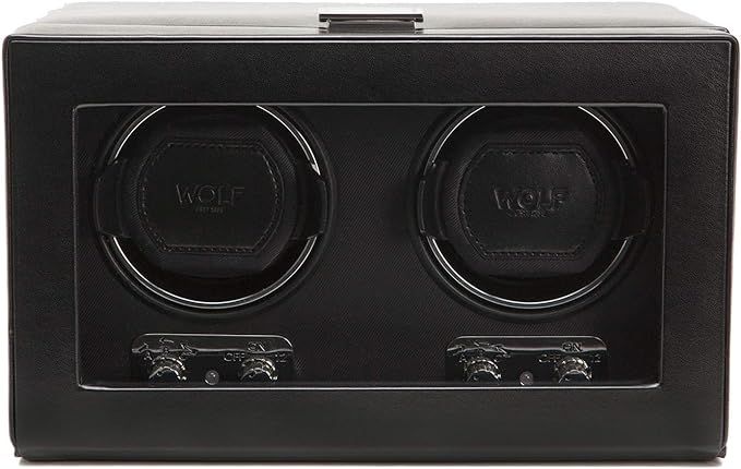 WOLF 270102 Heritage Double Watch Winder with Cover, Black | Amazon (US)