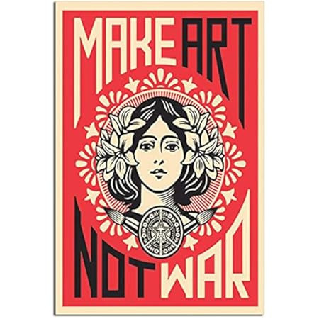 Make Art Not War Anti-War Peace Poster Frameless Gift 12 x 18 inch（30cm x 46cm）-LT-113 | Amazon (US)