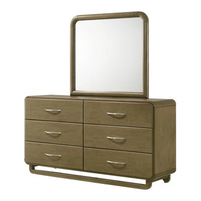 6-Drawer Dresser And Mirror Nutmeg | Wayfair North America