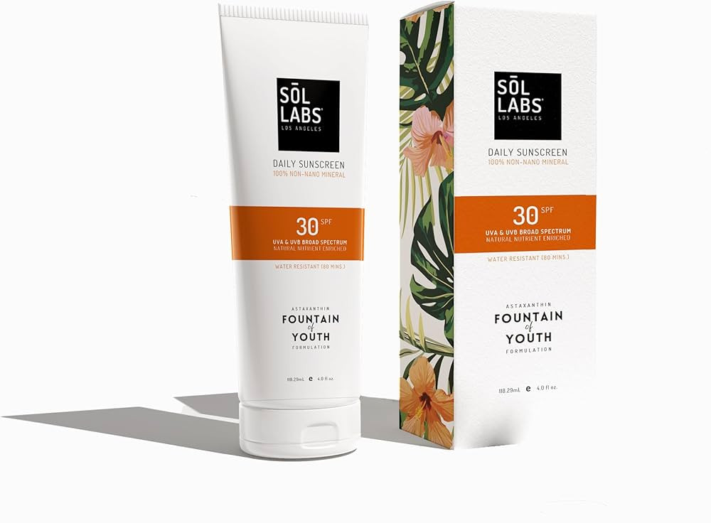 SOL LABS All Natural Mineral, Daily Face and Body Sunscreen, SPF 30 Zinc Oxide Water Resistant, R... | Amazon (US)